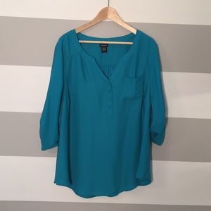 Torrid Teal Blouse - Size 2 - Like New